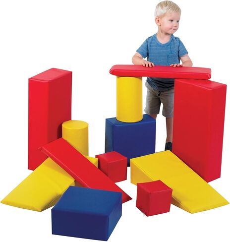 Children's Factory Big Builder Blocks, Large Soft Foam Building & Learning Toys for Toddlers, Classroom/Homeschool Indoor Play Equipment, Set of 12 in Saudi Arabia