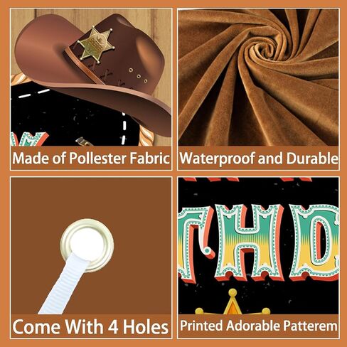 Wild West Cowboy Happy Birthday Party Photo Photography Prop Booth Background Banner Western Country Cowboy Party, Baby Shower Party, Western Themed Party Decorations 70.87x47.24in-BECKTEN in Saudi Arabia