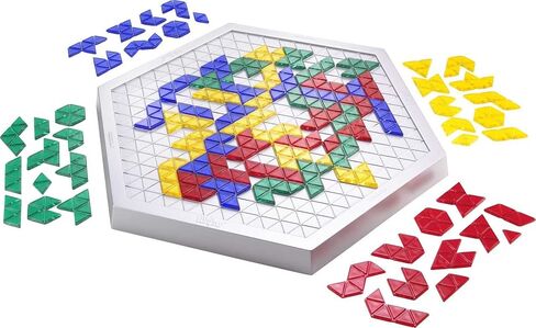 لعبة Mattel Games Blokus Trigon Board، لعبة عائلية للأطفال والكبار، استخدم استراتيجية لمنع خصمك، سهلة التعلم (حصريًا لأمازون) in Saudi Arabia