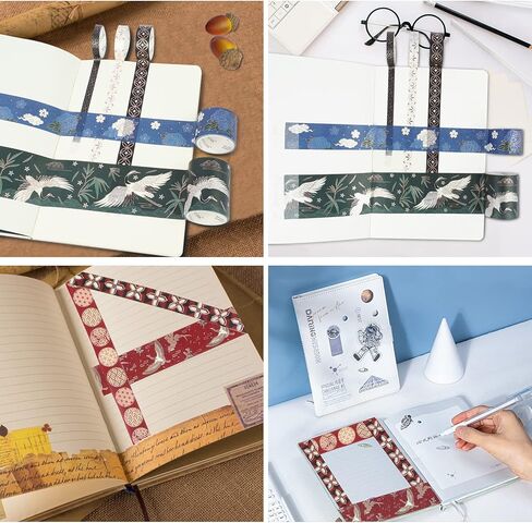 VIPITH Washi Tape,15 Rolls 8/10/15/30/50mm Wide Washi Masking Tape Set with Four Tape Sub-mounting Boards,Decorative for Craft,Kids,Scrapbook, Arts, DIY Crafts,Card/Gift Wrapping in Kuwait