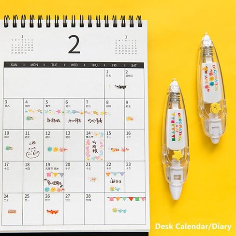 HYOIIO 3 قطع قلم شريط جيب - DIY حيوانات لطيفة اضغط على قلم تزيين، 2023 شريط واشي تصحيح جديد لأظرف القصاصات الثابتة in Kuwait