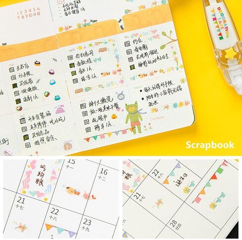 HYOIIO 3 قطع قلم شريط جيب - DIY حيوانات لطيفة اضغط على قلم تزيين، 2023 شريط واشي تصحيح جديد لأظرف القصاصات الثابتة in Kuwait