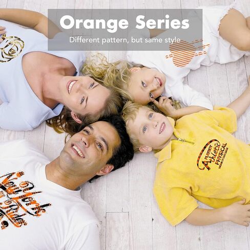 حزمة HTV من الفينيل نقل الحرارة - حديد هالوين لامع على الفينيل والبرتقالي منقوشة بو فينيل، 12 حزمة من 12 بوصة × 10 بوصة HTV الفينيل للهدايا التي شيرت DIY بواسطة Cricut ، خيال كامو أو آلة الضغط الحراري in Kuwait