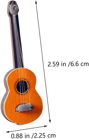 قطعتان من نموذج جيتار مصغر من توياندونا، آلة موسيقية مصغرة لبيت الدمى، جيتار كهربائي خشبي، زخارف موسيقية صغيرة، ديكور منزلي in Kuwait