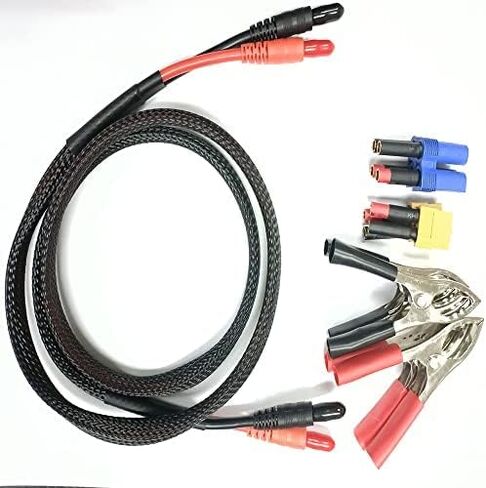 Hengfuntong-Elec 8 in1 لتقوم بها بنفسك DC12-24V التمساح كليب موصل كابل مزدوج 4 مللي متر XT60 التمساح كليب 12awg 1000 مللي متر 9 قطعة in Kuwait