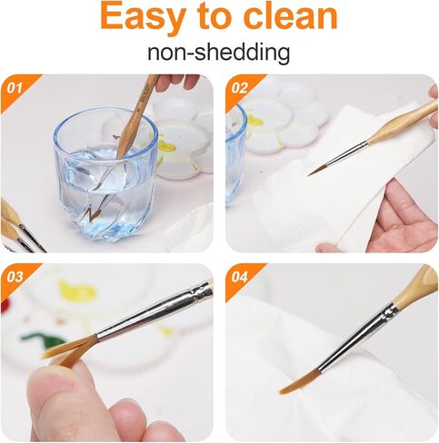 اس ان ان جيه دي اف مجموعة فرش طلاء دقيقة - 11 فرشاة مصغرة للرسم الفني وصنع النماذج - اكريليك، الوان مائية، زيت، وورهامر 40 قيراط in Kuwait