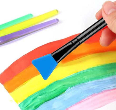 Ainvhh 16 Pcs Silicone Magic Brushes,Reusable Silicone Epoxy Resin Applicator Sticks for DIY Painting Mixing & Spreading to Glitter Tumblers, Acrylic Cups, Mug in Kuwait