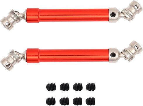 Treehobby 2PCS Steel Universal Drive Shaft CVD Universal Joint Compatible with 1/10 RC Axial SCX10 D90 Tamiya CC01 RC Crawler Car Upgrade Accessories (Red) in Saudi Arabia