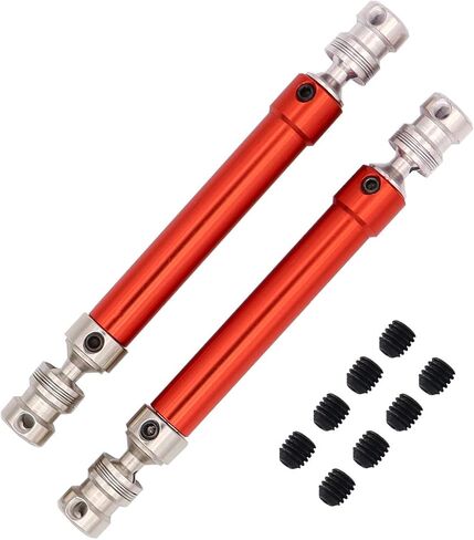 Treehobby 2PCS Steel Universal Drive Shaft CVD Universal Joint Compatible with 1/10 RC Axial SCX10 D90 Tamiya CC01 RC Crawler Car Upgrade Accessories (Red) in Saudi Arabia