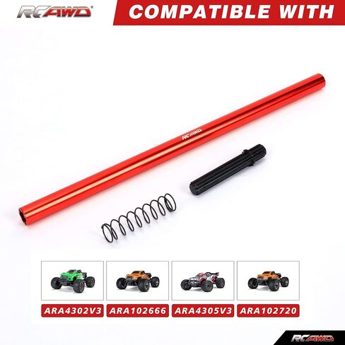 RCAWD Center Driveshaft 205mm for 1/10 ARRMA 3S Big Rock Senton Typhon Infraction Vendetta Upgrades, Aluminum Parts ARAC3955 Red in Saudi Arabia