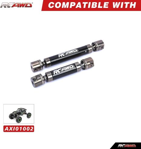 RCAWD 2pcs Center Driveshafts Slider Drive Shafts 66-76mm 84-105mm for RC 1/18 Axial UTB18 Capra Upgrade Parts (Black) in Saudi Arabia