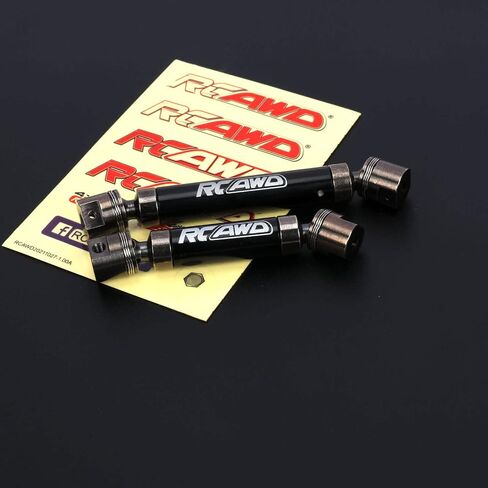 RCAWD 2pcs Center Driveshafts Slider Drive Shafts 66-76mm 84-105mm for RC 1/18 Axial UTB18 Capra Upgrade Parts (Black) in Saudi Arabia