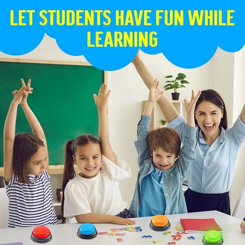 IQ تويز مجموعة صفارات عرض العاب الضوء والصوت مكونة من 8 قطع، صفارات للأسئلة والاجابات، صفارات لعروض الالعاب، مسابقات الفصل الدراسي وليلة الالعاب العائلية، 4 قضبان اضاءة و4 صفارات العاب فردية in Kuwait