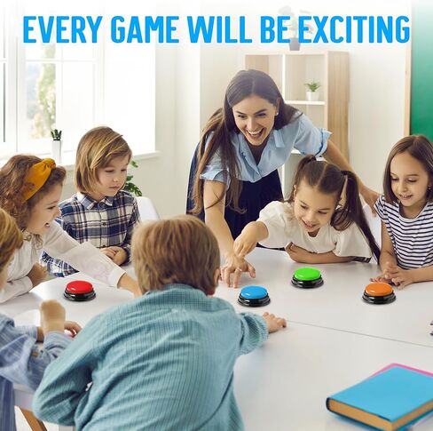 IQ تويز مجموعة صفارات عرض العاب الضوء والصوت مكونة من 8 قطع، صفارات للأسئلة والاجابات، صفارات لعروض الالعاب، مسابقات الفصل الدراسي وليلة الالعاب العائلية، 4 قضبان اضاءة و4 صفارات العاب فردية in Kuwait