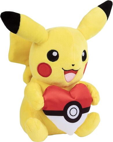 Pokémon 8" Pikachu with Heart Poke Ball Plush - Officially Licensed - Quality & Soft Stuffed Animal Toy - Add to Your Collection! - Great Gift for Kids, Boys, Girls & Fans of Pokemon in Saudi Arabia