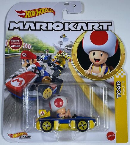Hot Wheels - Mario Kart - Toad - Mach 8 - Mint/NrMint Ships Bubble Wrapped in a Box in Saudi Arabia