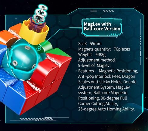 Willking MoYu HuaMeng YS3M 2023 3x3 Magnetic Speed Cube Moyu YS 3M Magnetic Professional 3x3 Stickerless Cube Upgraded Ver. of The Moyu Super RS3M & RS3M 2020 (Maglev Ball-Core UV version) in Saudi Arabia