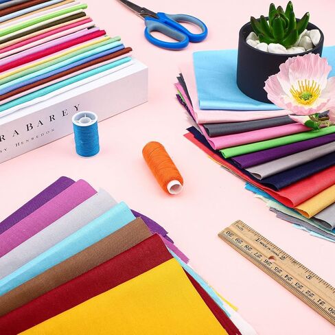 600 Pcs 4 x 4 Inch Solid Color Cotton Fabric Square Quilting Patchwork Fabric Pre Cut Multi Color Quilting Fabric Bundles for DIY Crafts Cloths Accessory in Saudi Arabia