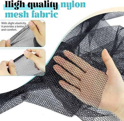 Wpxmer Black Mesh Fabric 29.5 x 62.9 Inch, Nylon Mesh Netting for Backpack Pocket Straps, Netting Clothes and Other DIY Craft in Kuwait