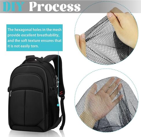 Wpxmer Black Mesh Fabric 29.5 x 62.9 Inch, Nylon Mesh Netting for Backpack Pocket Straps, Netting Clothes and Other DIY Craft in Kuwait