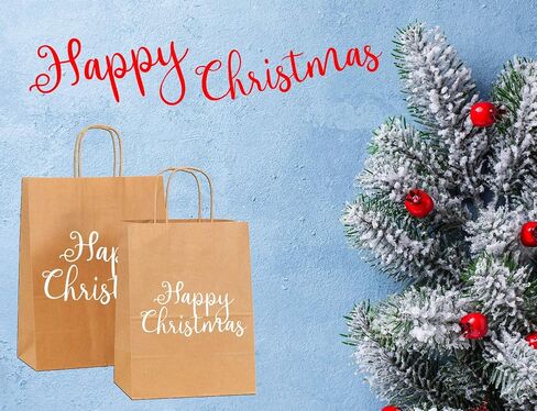 Qutuus 10x5x13 Kraft Paper Bags 100 Pcs Kraft Shopping Bags, Paper Gift Bags for Retail, Merchandise, Recycled Bulk Paper Sacks, Brown Paper Bags with Handles Bulk in Kuwait