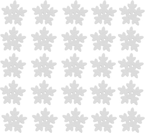 Milisten 50pcs Wood Snowflake Buttons, Christmas Snowflakes Buttons, White Wooden Snowflake Buttons, Christmas Snowflake Charms for Knitting Sewing DIY Scrapbook Crafts Xmas Decoration in Saudi Arabia