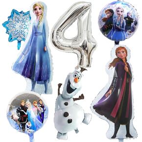 Frozen 4th Birthday Balloon Bouquet Decorations Frozen Foil Balloons for Kids 4th Birthday Baby Shower Frozen Themed Party Decorations (4th Birthday) in Kuwait