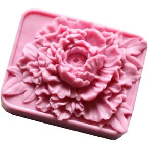 3D Peony Flower Soap Mold Beautiful New Peony Handmade Soap Molds Silicone for Cold Process Melt Process Soap Making Molds Lotion Bar Molds Candle Mold