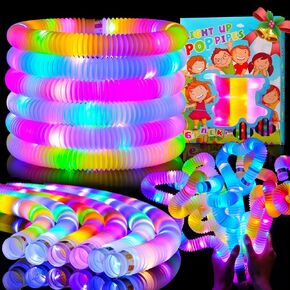 24 Pcs Light up Party Favors for Kids 4-8-12, Glow Sticks Bulk Bracelet Necklace Accessories for Kids, Neon Birthday Gifts, Easter Go Return Godie Bag Stocking Stuffer Fillers for Boys Girls