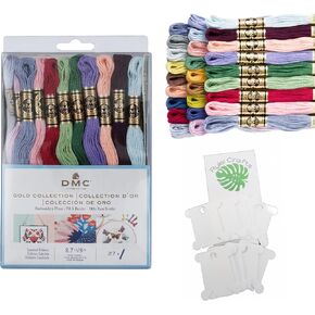 مجموعة خيط التطريز DMC، مجموعة خيوط التطريز DMC Gold Collection، 27 لونًا مجمعة مع بكرات الخيط البلاستيكية من Rylei Crafts، خيوط قطنية متقاطعة، لوازم ممتازة لسلسلة التطريز/الغزل in Kuwait