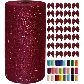 Glitter Tulle Rolls 6 Inch by 50 Yards Sequin Tulle Fabric Ribbon for DIY Tutu Skirt Sewing Bow Wedding Decorations Craft Supplies (Blush) in Kuwait