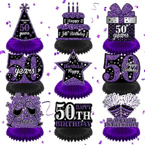 9Pcs Purple 13th Birthday Decorations Purple Black Happy 13th Birthday Table Honeycomb Centerpieces for Table Decor 13th Birthday Table Topper for Girls Boys 13th Birthday Anniversary Party Supplies in Kuwait