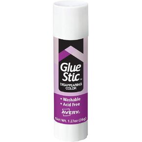 Avery Glue Sticks Disappearing Purple Color, 1.27 oz, Washable, Nontoxic, Permanent Glue, 12 Glue Stics (00226) in Kuwait