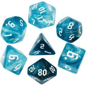 10mm Mini DND Dice Set,10 Sets Polyhedral RPG Dice (70pcs) for MTG,RPG,D&D Dungeons and Dragons Role Playing Game.(Two-Colour Swirl)