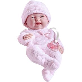 JC Toys - Mini La Newborn First Day | Anatomically Correct Real Girl Baby Doll | 9.5" All-Vinyl | Includes Knit Outfit, Hat and Pacifier | Designed by Berenguer | Ages 2+ , Pink in Kuwait
