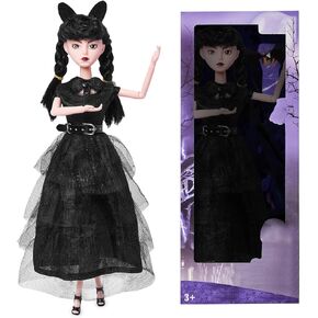 DBYWIUB 11.5 inch Girls Black Dolls, Soft Body & Black Hair, Black High Heels, Black Dress & Accessories