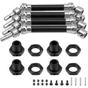 4Pcs ShareGoo Front Rear Drive Shaft CVD Driveshaft w/Hex Adapter Compatible with 1/8 Arrma Typhon 4x4 3s BLX Typhon 550 Mega 4x4 RC Car Upgrades Parts (Black)