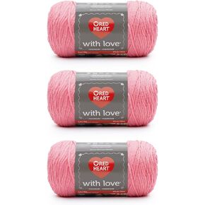 Red Heart with Love Bubblegum Yarn - 3 Pack of 198g/7oz - Acrylic - 4 Medium (Worsted) - 370 Yards - Knitting/Crochet