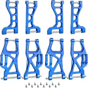 HobbyPark Front & Rear Aluminum Suspension Arms Set for Traxxas Maxx V1 Upgrades Replace 8929 8930 (Blue)