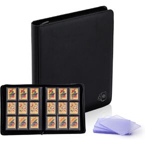 Cenxaki Toploader Binder,9-Pockets Holds 288 Toploaders Hard Cases Card Binder Storage,Larger 3.3" x 4.3" Rigid Card Sleeves for Pokemon TCG Cards witch 25 Rigid Hard PVC Card Sleeve in Kuwait