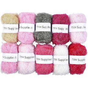TYH Supplies 33 Skeins Scrubby Yarn for Dishcloths - Multi-Colored, 100% Polyester Material for Knitting, Crocheting, and Dishwashing - 66 Yards per Skein with a Diverse Selection of Colors