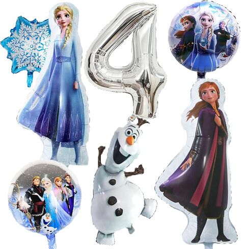 باقة بالونات عيد الميلاد الرابع من فروزن، بالونات فويل فروزن للأطفال، زينة حفلات عيد الميلاد الرابع وحفلات استقبال المولود الجديد (عيد الميلاد الرابع) in Kuwait