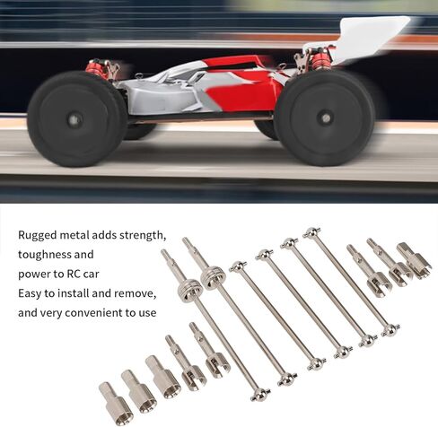 LIULDASHUN Rc Cvd Drive Shaft Kit Upgrade Part, Metal with Joint Cup Dog Bone with WLtoys 144001 1/10 RC Car, Wheel Stub Axle Adapter and Axle Hub Compatible, Upgrade Parts for 1/10 Rc Car in Kuwait