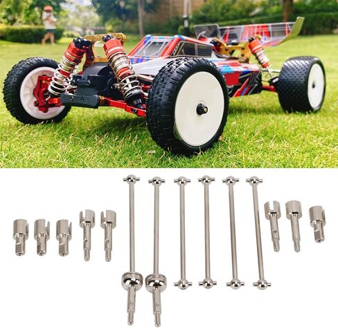 LIULDASHUN Rc Cvd Drive Shaft Kit Upgrade Part, Metal with Joint Cup Dog Bone with WLtoys 144001 1/10 RC Car, Wheel Stub Axle Adapter and Axle Hub Compatible, Upgrade Parts for 1/10 Rc Car in Kuwait