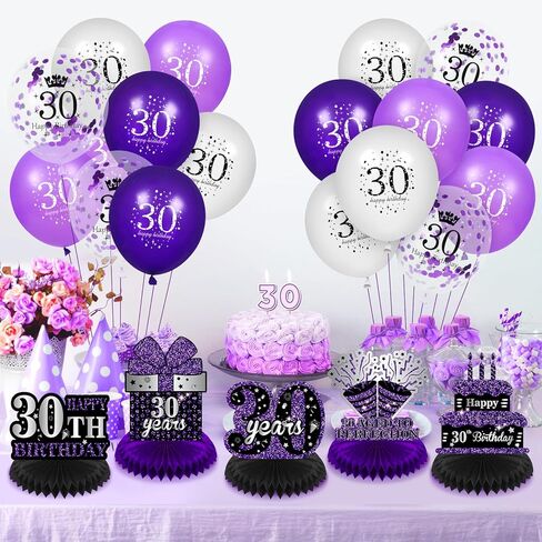9Pcs Purple 13th Birthday Decorations Purple Black Happy 13th Birthday Table Honeycomb Centerpieces for Table Decor 13th Birthday Table Topper for Girls Boys 13th Birthday Anniversary Party Supplies in Saudi Arabia