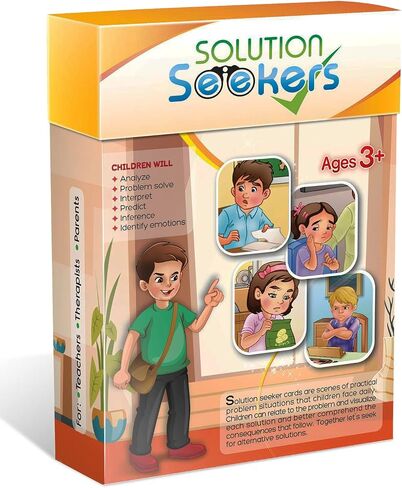 Solution Seekers Problem Solving Scenarios for Kids - Autism Learning Materials - Speech Therapy Materials, Emotional Regulation, and Reasoning Skills - Therapy Cards for Therapists and ASD Kids in Saudi Arabia