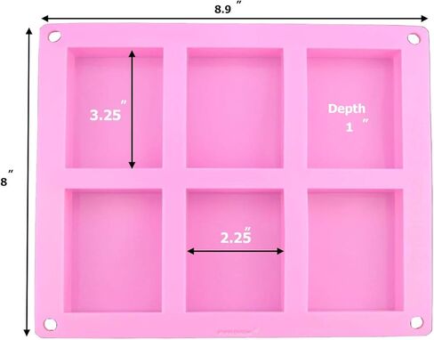 Set of Two Purple Silicone Rice Crispy, Cold Press, Soap Molds Homemade Craft Old Fashion Soap Bar Mold Silicone Molds for Cake Baking Tart Pudding Cookie Making, Rectangle Shape in Kuwait