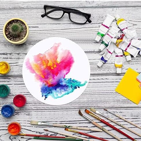 60 Pack Watercolor Paper Round 250 GSM Cold Pressed Watercolor Paper Ideal for Most Wet and Dry Media, Ideal for Beginners, Artists and Specialists (4 Inch Diameter) in Kuwait