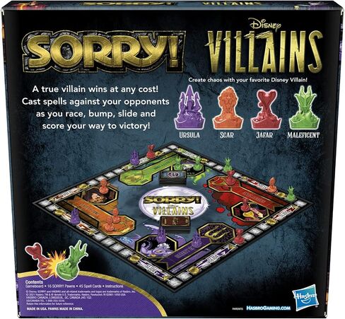 هاسبرو جيمنج آسف! لعبة اللوحة: لعبة Disney Villains Edition للأطفال، ألعاب عائلية للأعمار من 6 سنوات فما فوق (حصريًا لأمازون) in Saudi Arabia