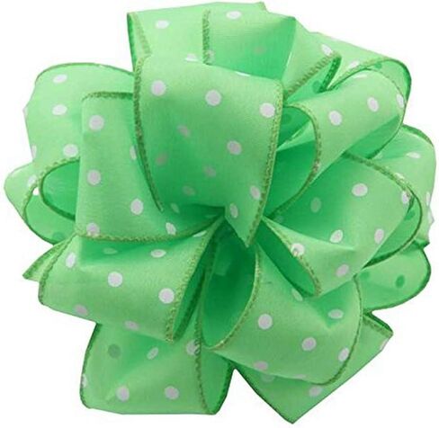 Berwick Offray DWI White Dots Wired Edge Ribbon-1-1/2 Wide X 50 Yards-Black Ribbon in Kuwait